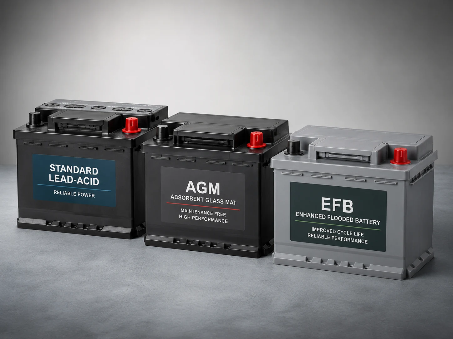 Bilbatterier på hyllan i verkstaden i Lomma